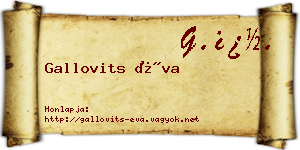 Gallovits Éva névjegykártya